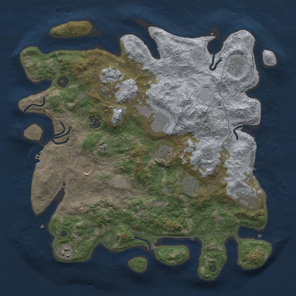 Rust Map: Procedural Map, Size: 4000, Seed: 182025864, 19 Monuments