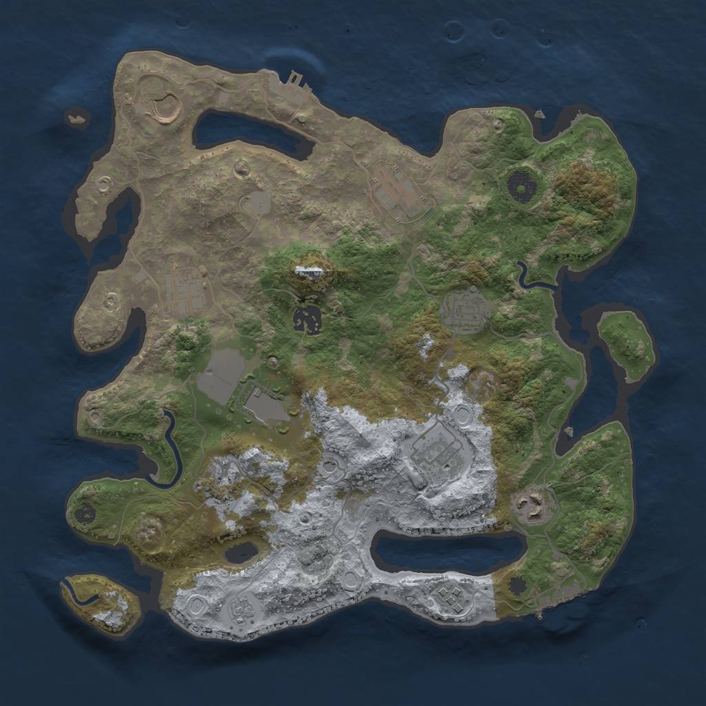Rust Map: Procedural Map, Size: 3500, Seed: 295941727, 19 Monuments