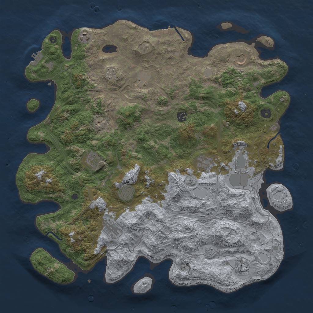 Rust Map: Procedural Map, Size: 4500, Seed: 754845, 20 Monuments