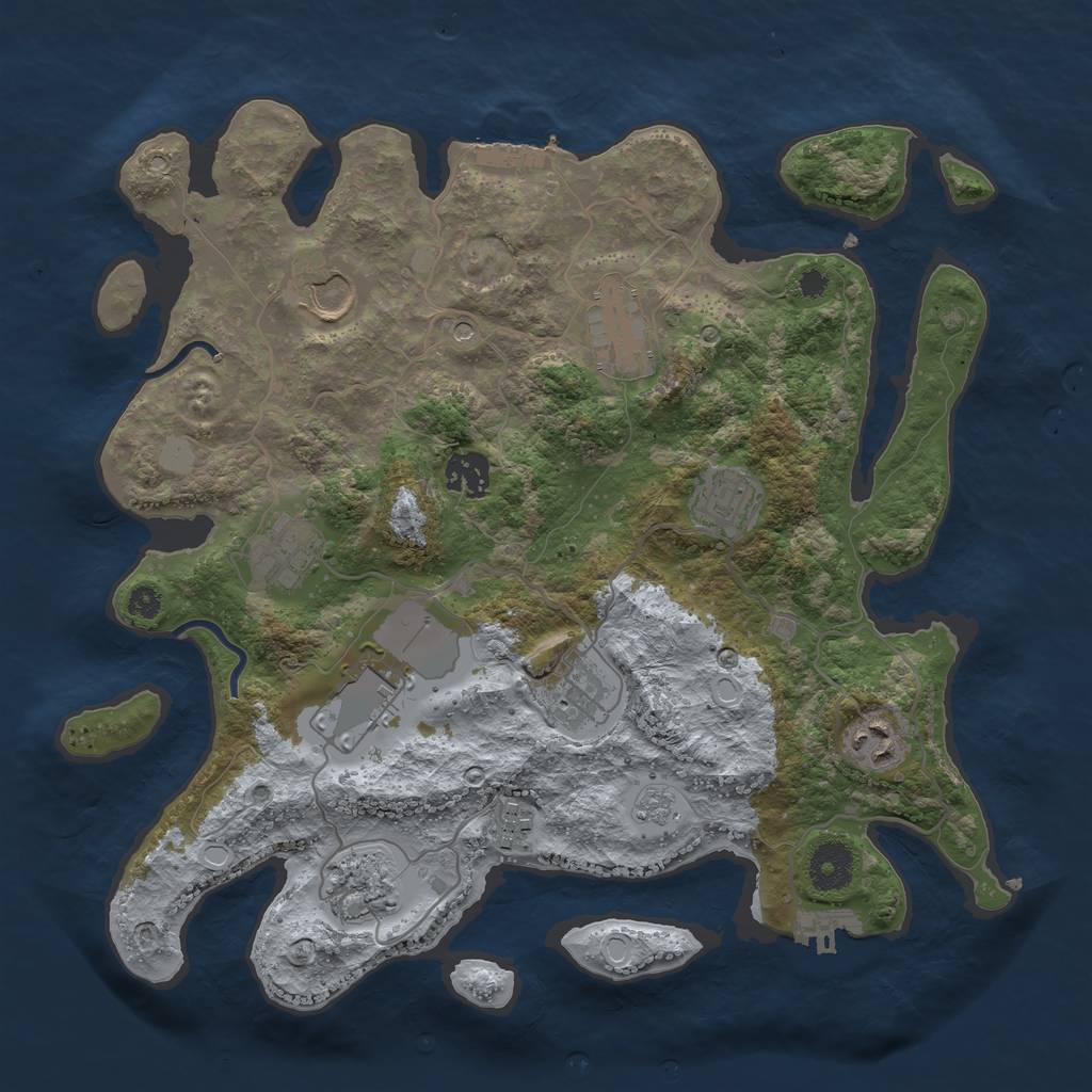 Rust Map: Procedural Map, Size: 3500, Seed: 771823066, 19 Monuments