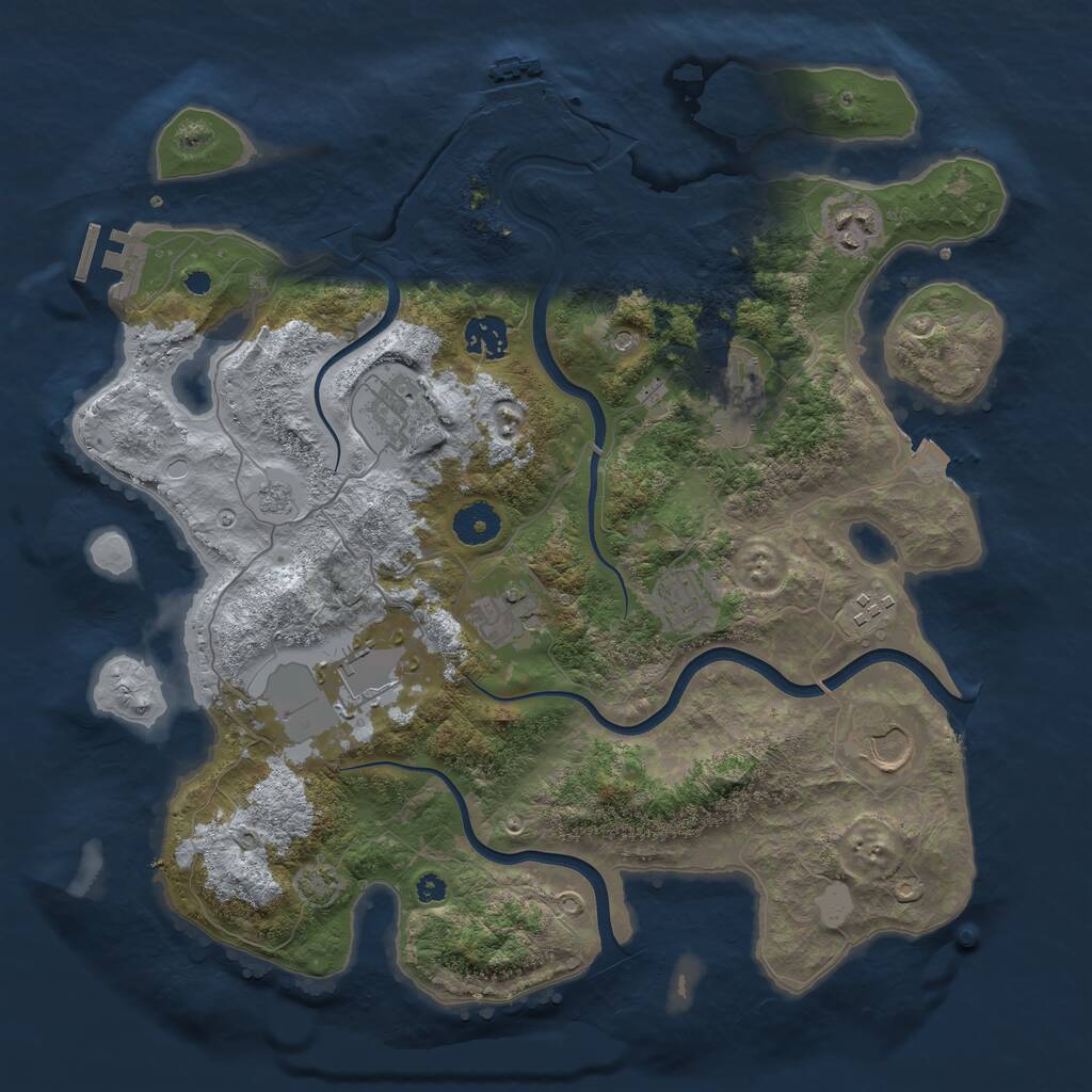 Rust Map: Procedural Map, Size: 3700, Seed: 262869643, 15 Monuments