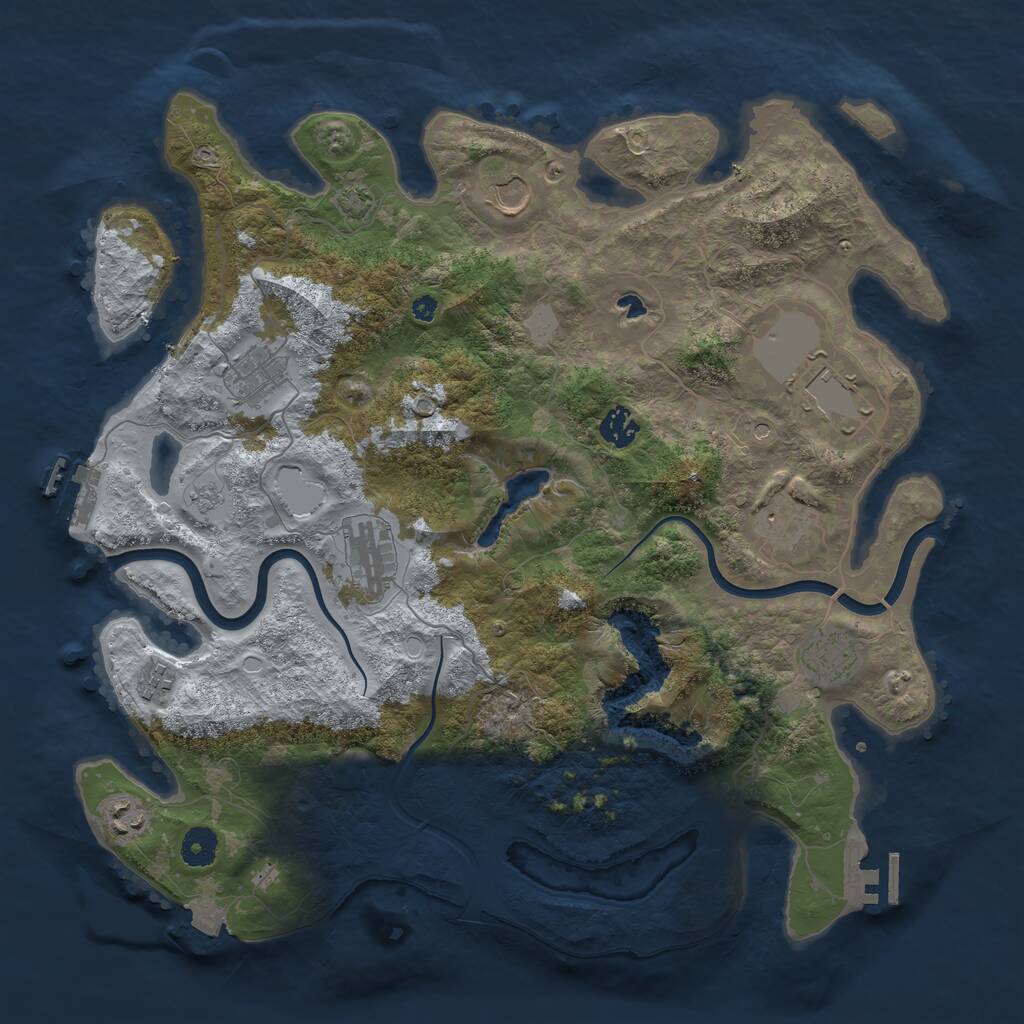 Rust Map: Procedural Map, Size: 4000, Seed: 14889413, 15 Monuments