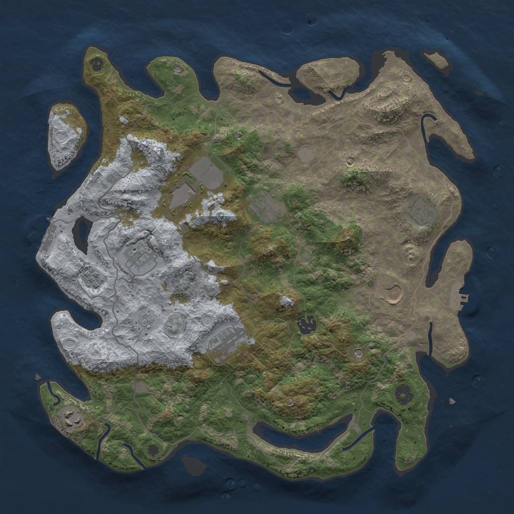 Rust Map: Procedural Map, Size: 4000, Seed: 14889413, 18 Monuments