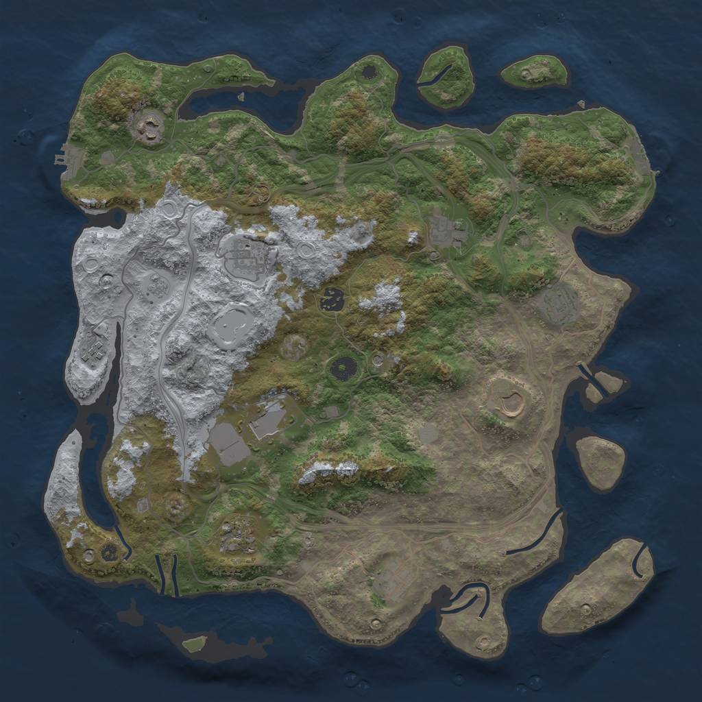 Rust Map: Procedural Map, Size: 4250, Seed: 305, 19 Monuments