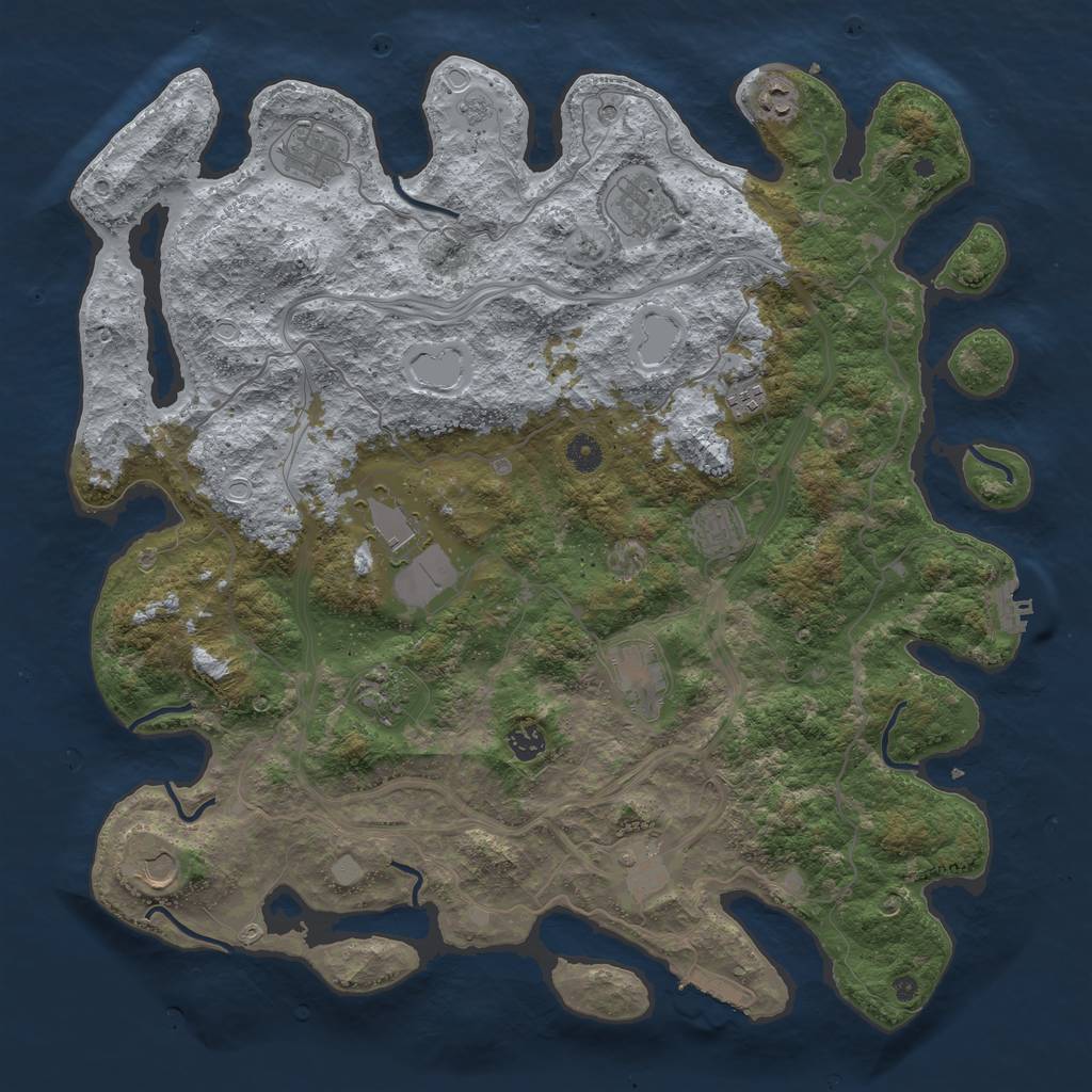 Rust Map: Procedural Map, Size: 4500, Seed: 88495351, 20 Monuments