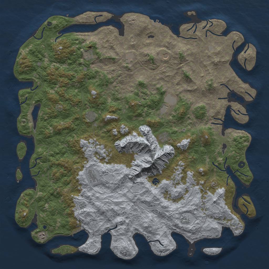 Rust Map: Procedural Map, Size: 6000, Seed: 40965645, 20 Monuments