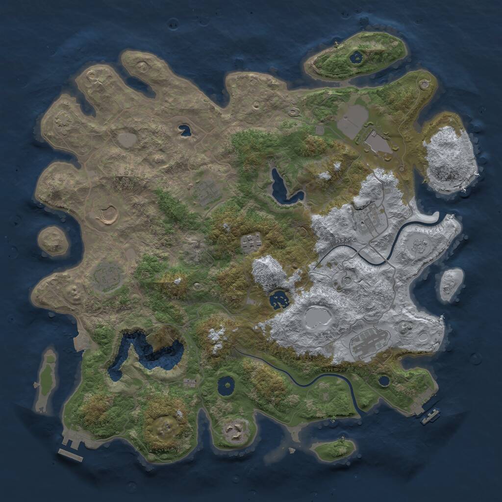 Rust Map: Procedural Map, Size: 4000, Seed: 2027097052, 15 Monuments