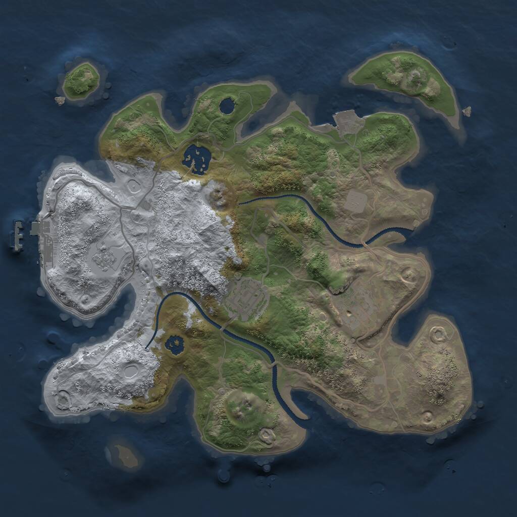 Rust Map: Procedural Map, Size: 2707, Seed: 4000, 6 Monuments