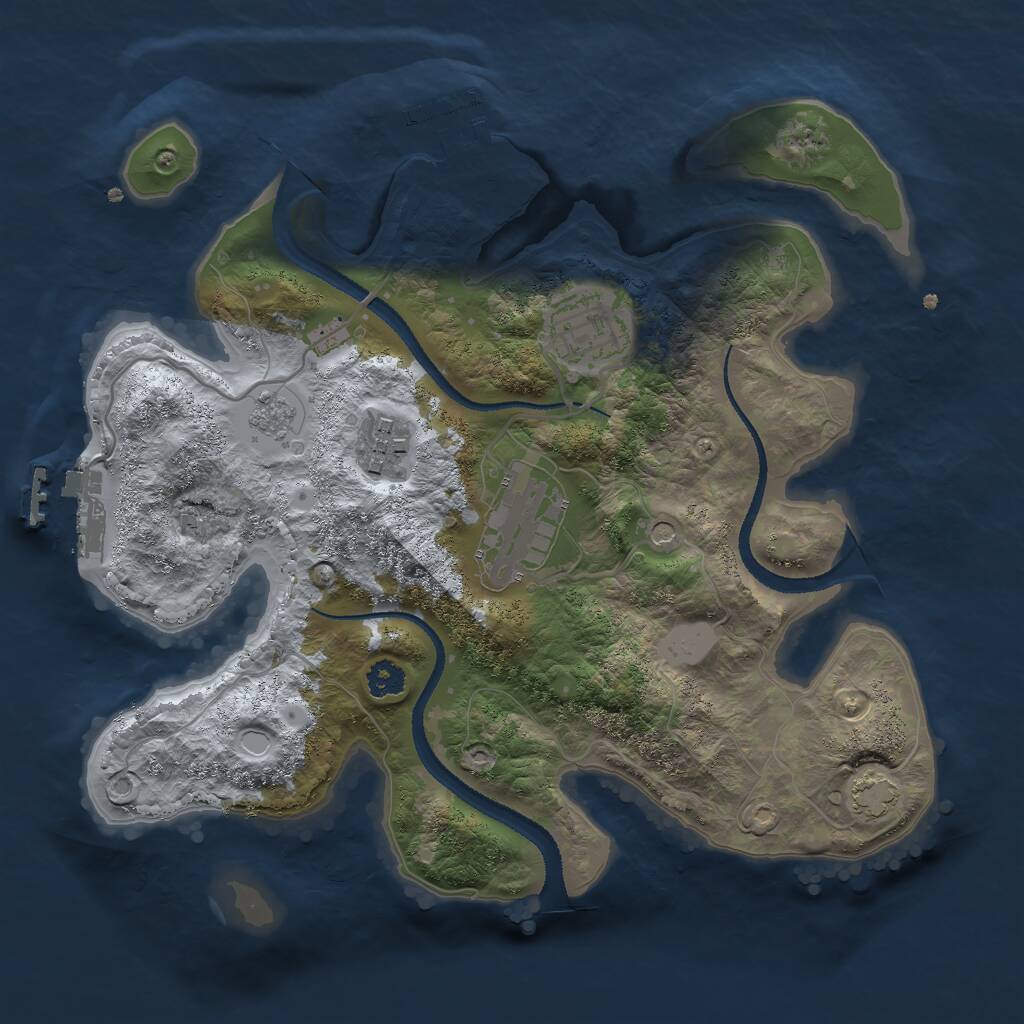 Rust Map: Procedural Map, Size: 2707, Seed: 4000, 9 Monuments
