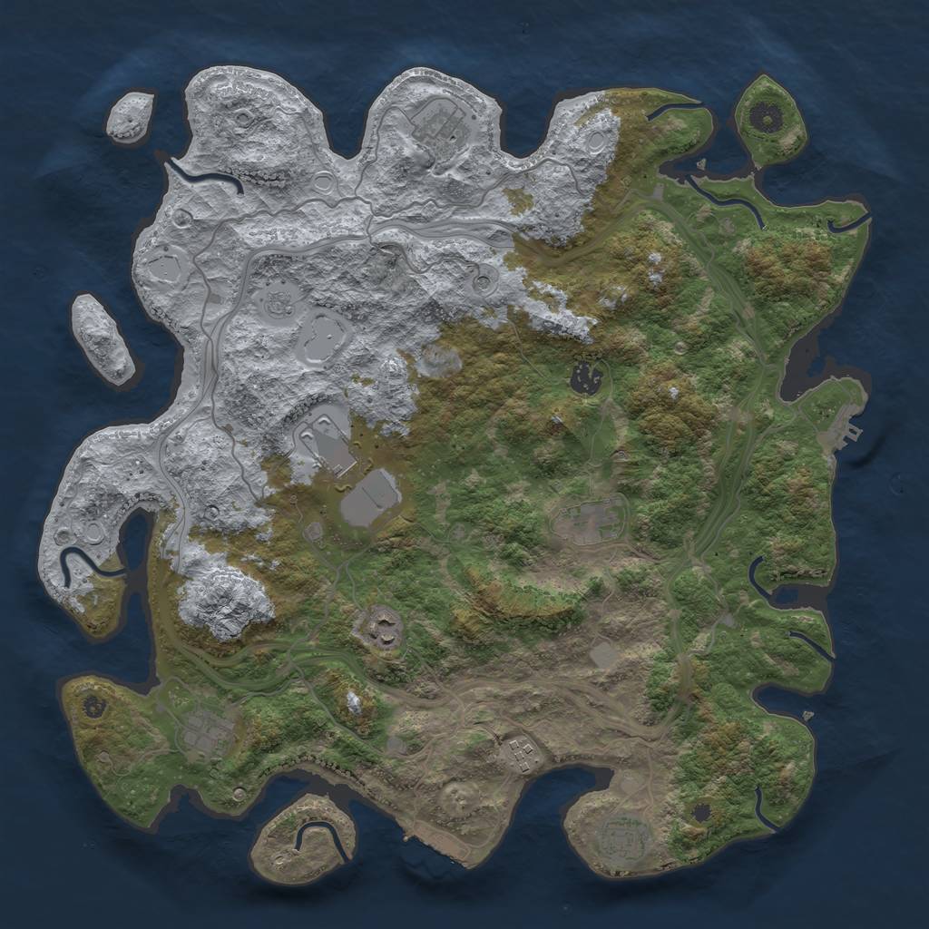 Rust Map: Procedural Map, Size: 4250, Seed: 1719030566, 17 Monuments