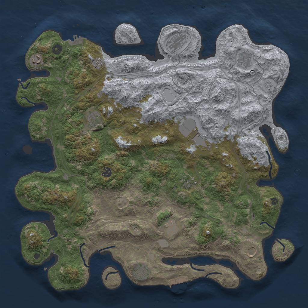 Rust Map: Procedural Map, Size: 4500, Seed: 113193226, 20 Monuments