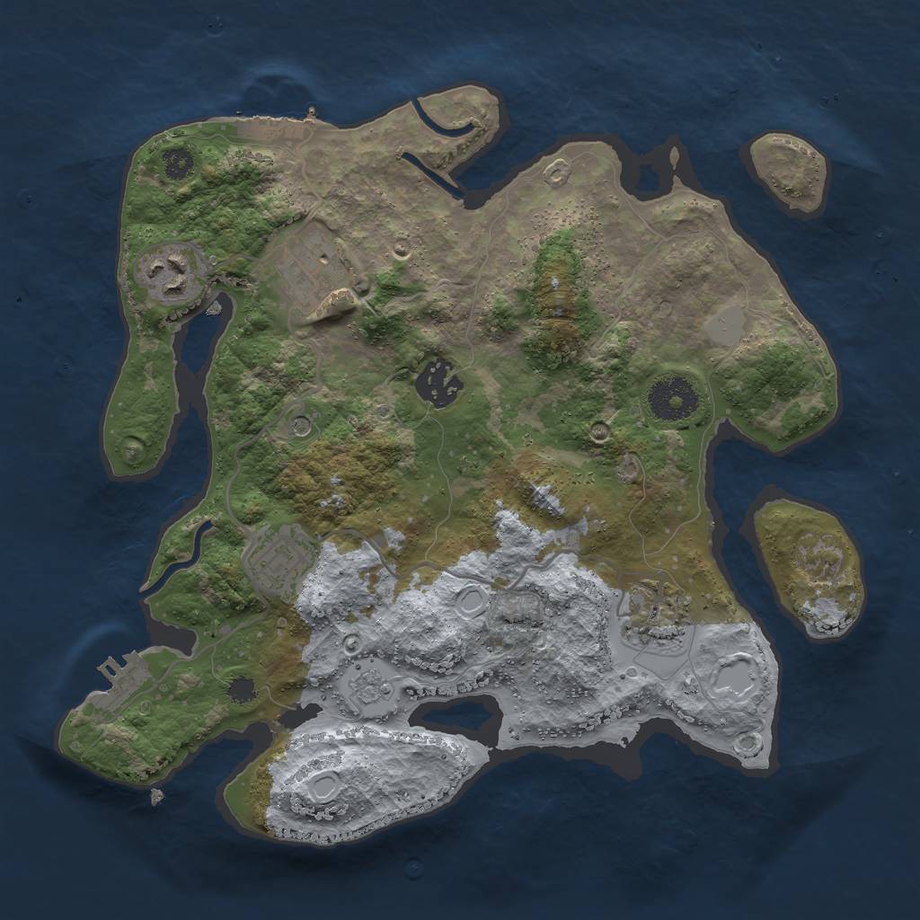 Rust Map: Procedural Map, Size: 3000, Seed: 6185230, 14 Monuments