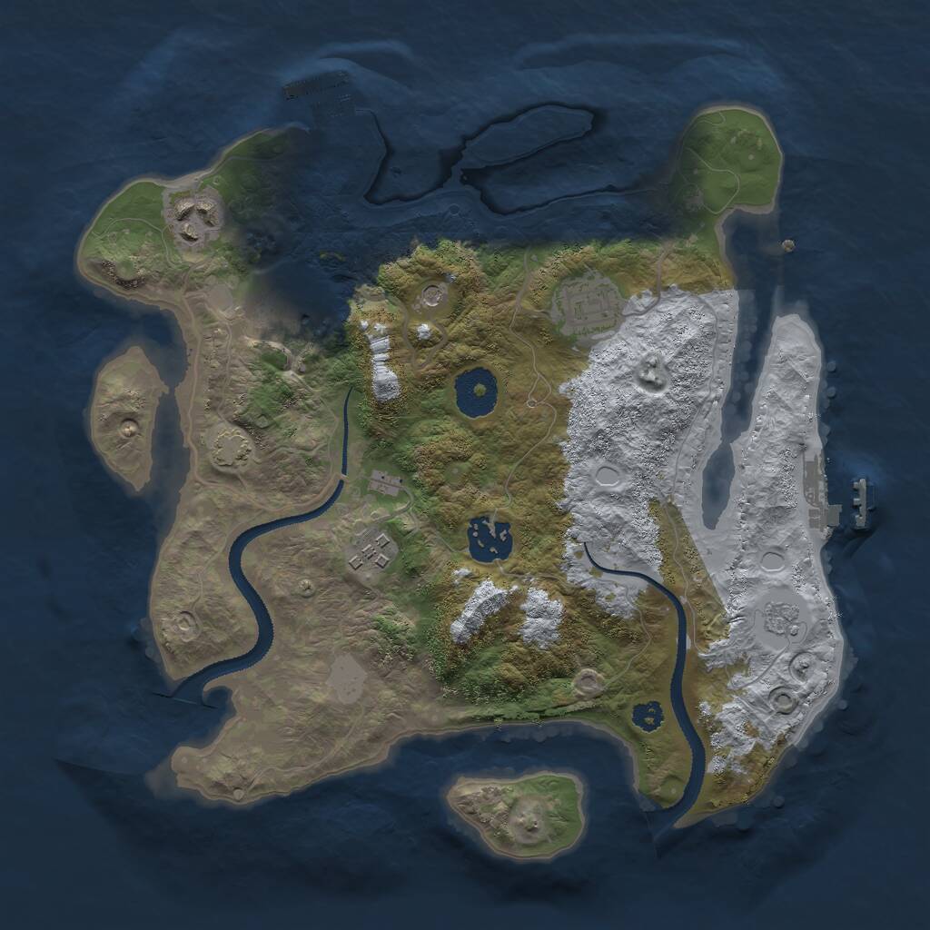 Rust Map: Procedural Map, Size: 3000, Seed: 15857, 11 Monuments