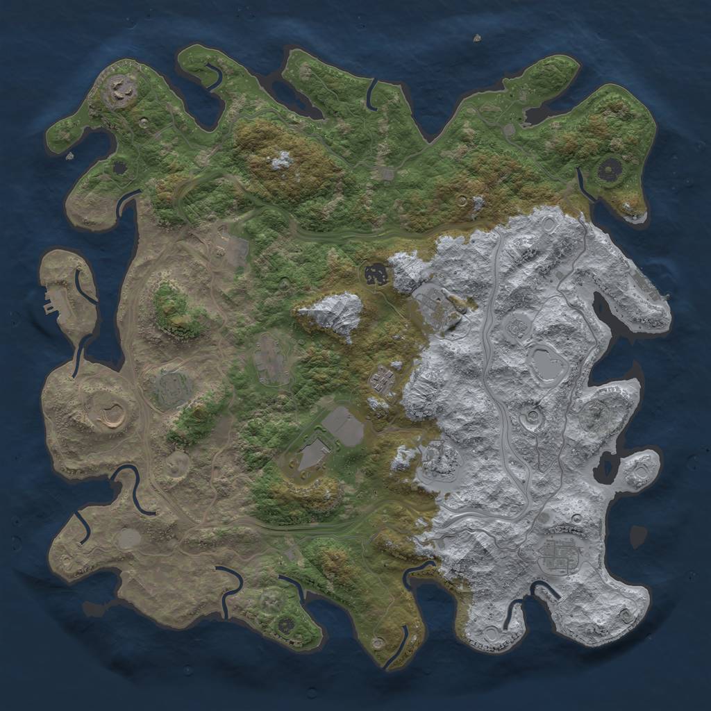 Rust Map: Procedural Map, Size: 4500, Seed: 905470120, 20 Monuments