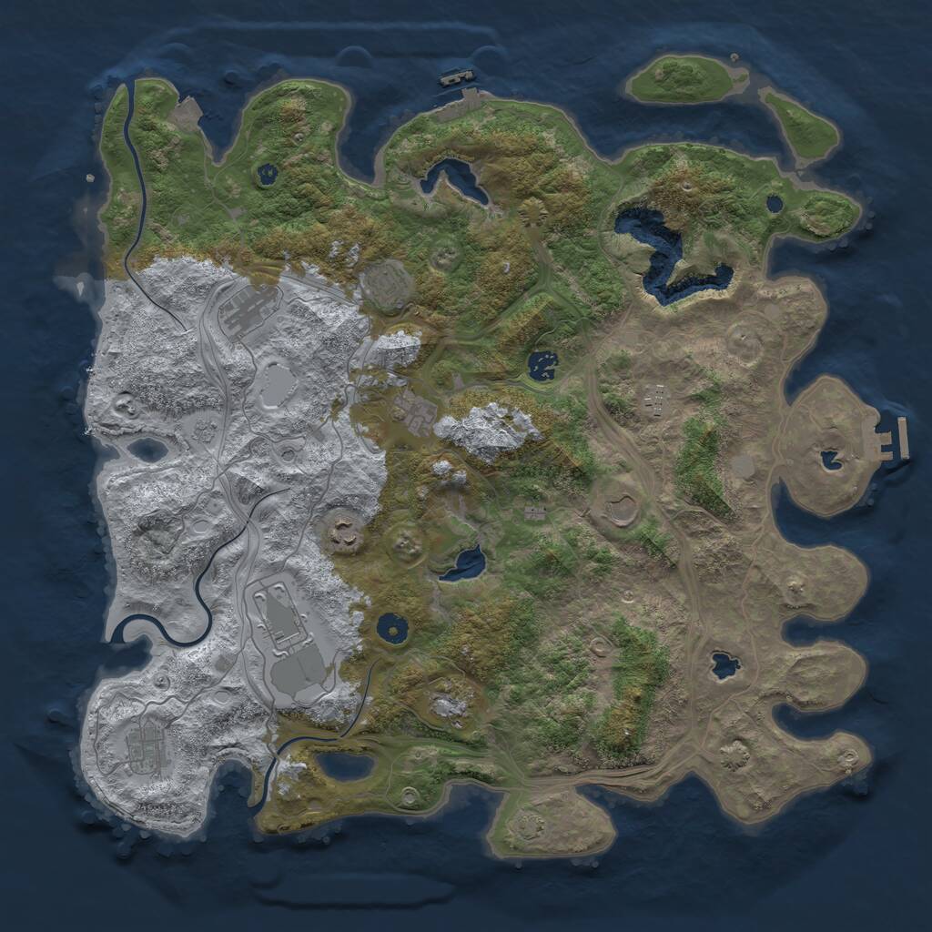 Rust Map: Procedural Map, Size: 4500, Seed: 67897, 16 Monuments