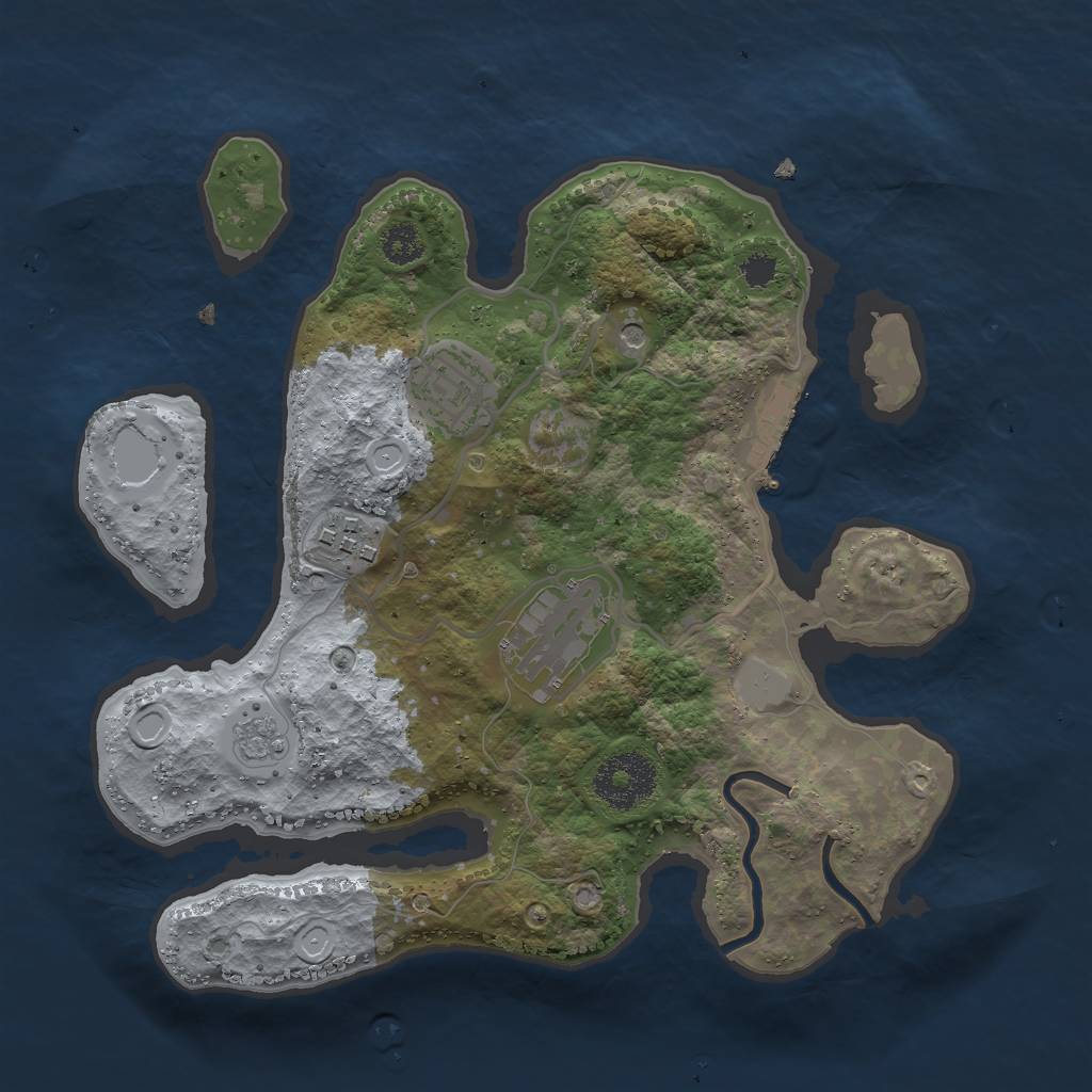 Rust Map: Procedural Map, Size: 2750, Seed: 1126786732, 11 Monuments