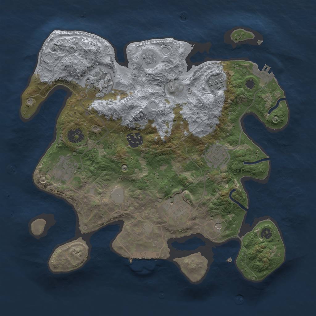 Rust Map: Procedural Map, Size: 3000, Seed: 358694057, 15 Monuments