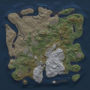 Thumbnail Rust Map: Procedural Map, Size: 3850, Seed: 1743747007, 17 Monuments