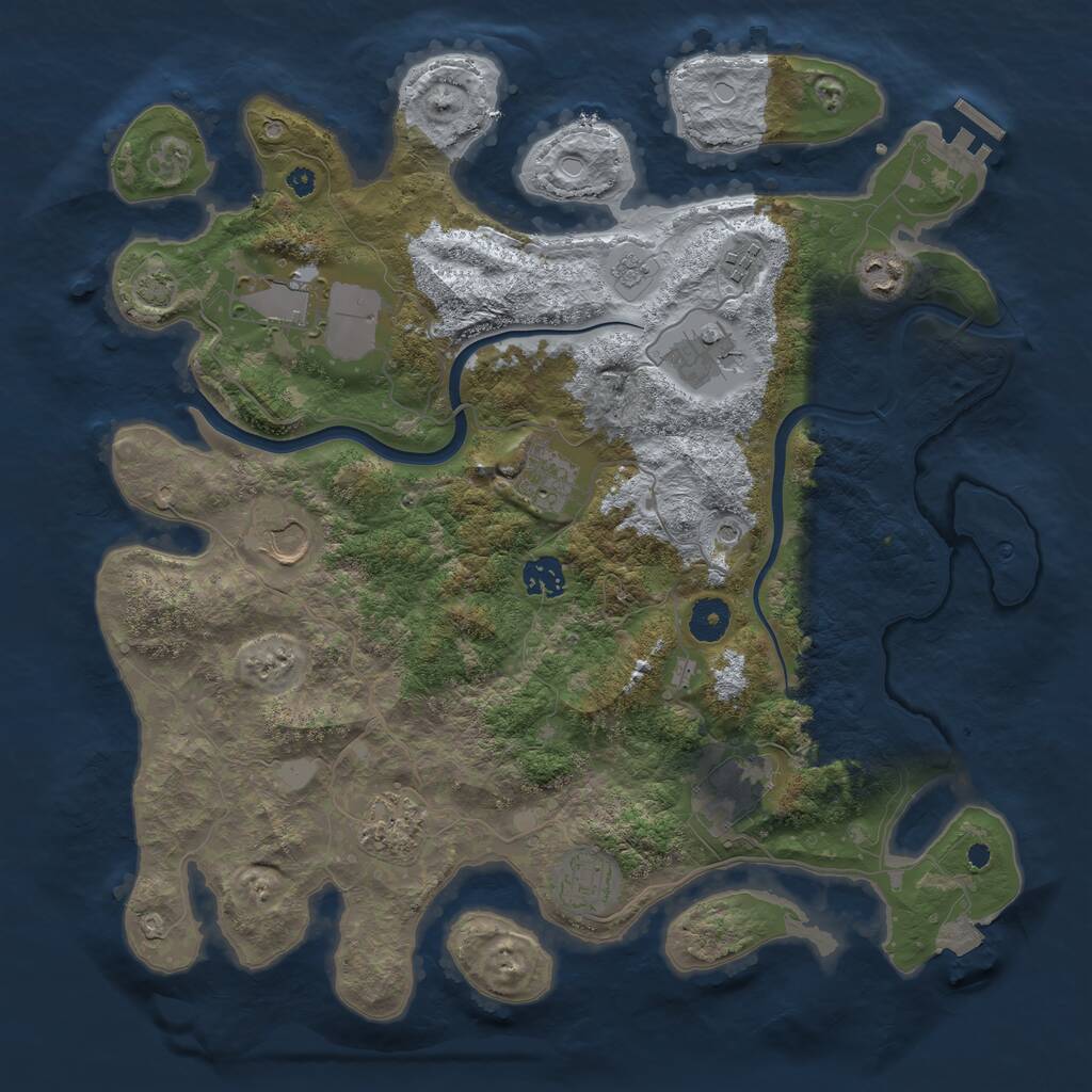 Rust Map: Procedural Map, Size: 3850, Seed: 1322121519, 15 Monuments