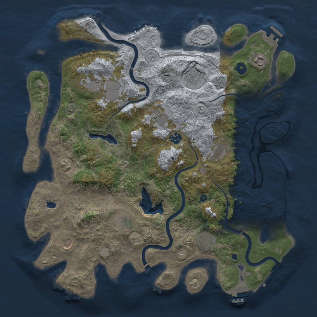 Rust Map: Procedural Map, Size: 4200, Seed: 950711643, 16 Monuments