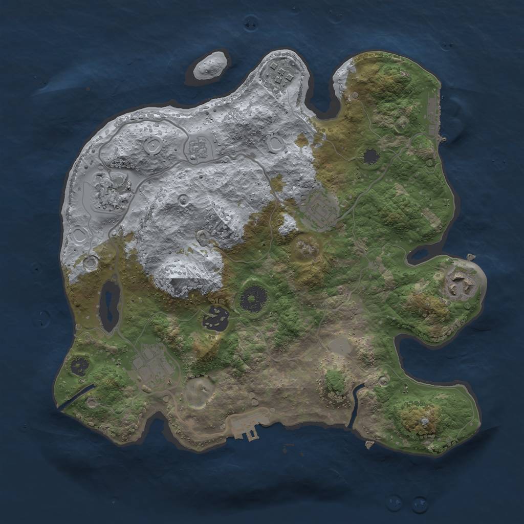 Rust Map: Procedural Map, Size: 3000, Seed: 4581, 14 Monuments
