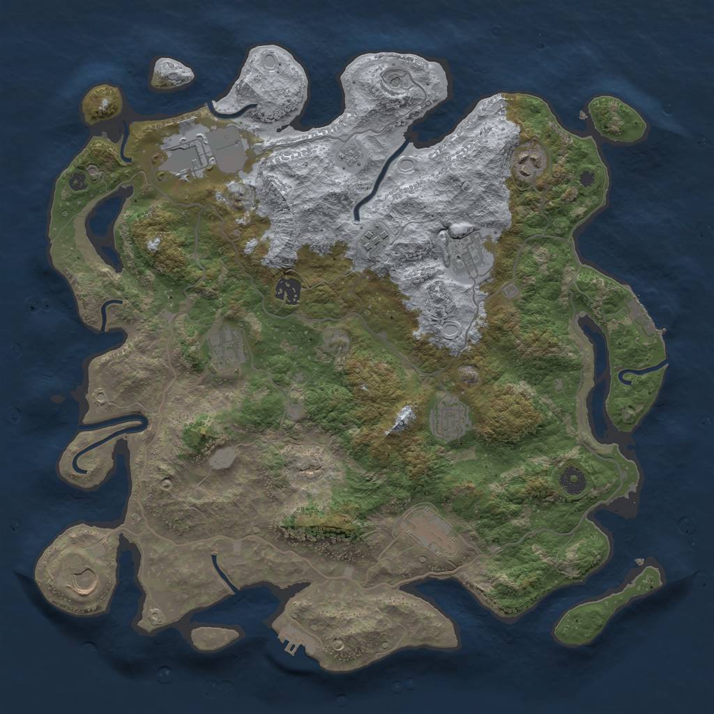 Rust Map: Procedural Map, Size: 4000, Seed: 279757, 18 Monuments
