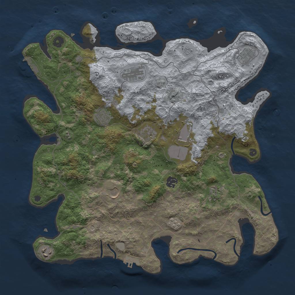 Rust Map: Procedural Map, Size: 4000, Seed: 1473157279, 19 Monuments