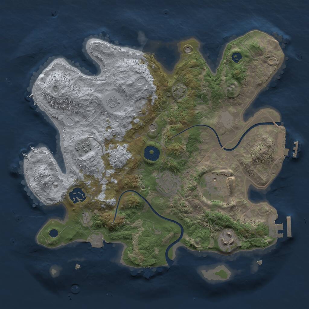 Rust Map: Procedural Map, Size: 3000, Seed: 8950276, 11 Monuments