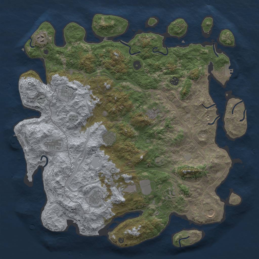 Rust Map: Procedural Map, Size: 4500, Seed: 910, 20 Monuments