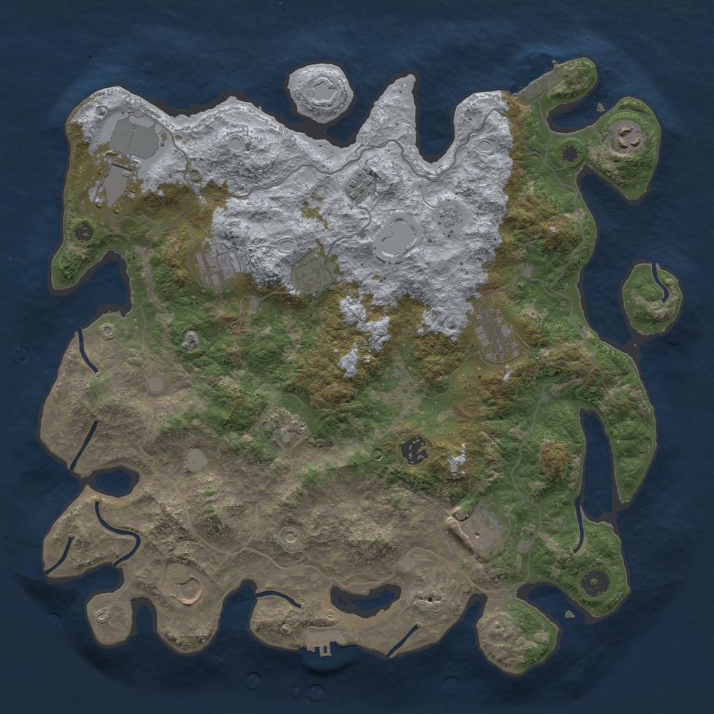 Rust Map: Procedural Map, Size: 4000, Seed: 770653401, 19 Monuments