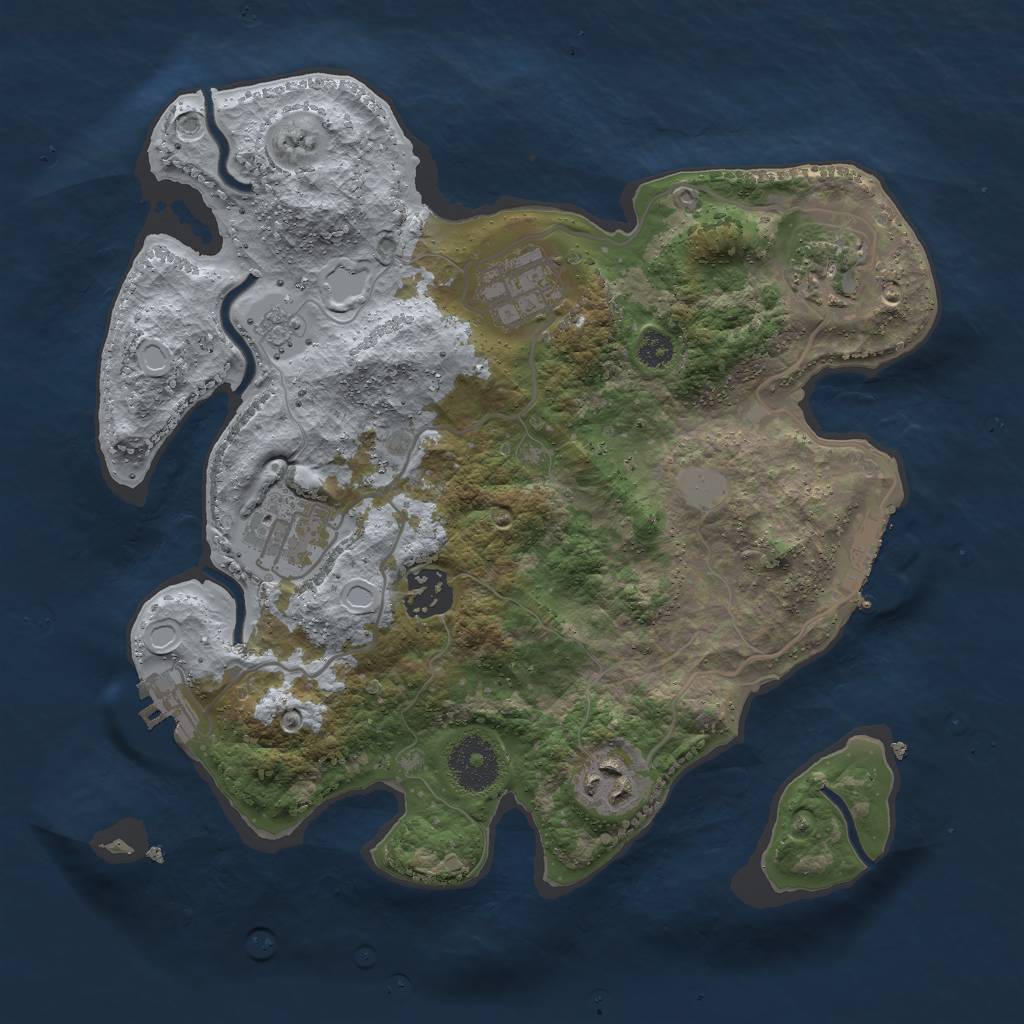 Rust Map: Procedural Map, Size: 3000, Seed: 657, 13 Monuments