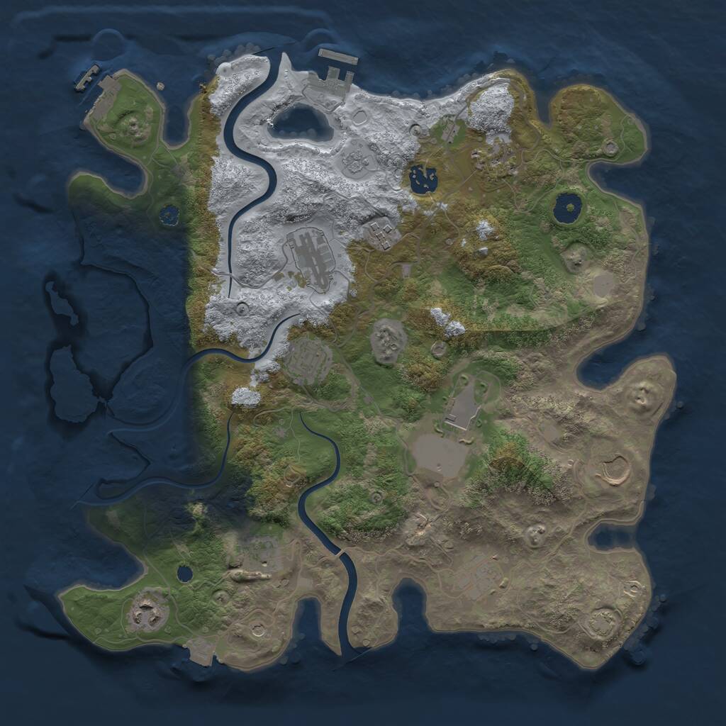 Rust Map: Procedural Map, Size: 3700, Seed: 103180597, 16 Monuments