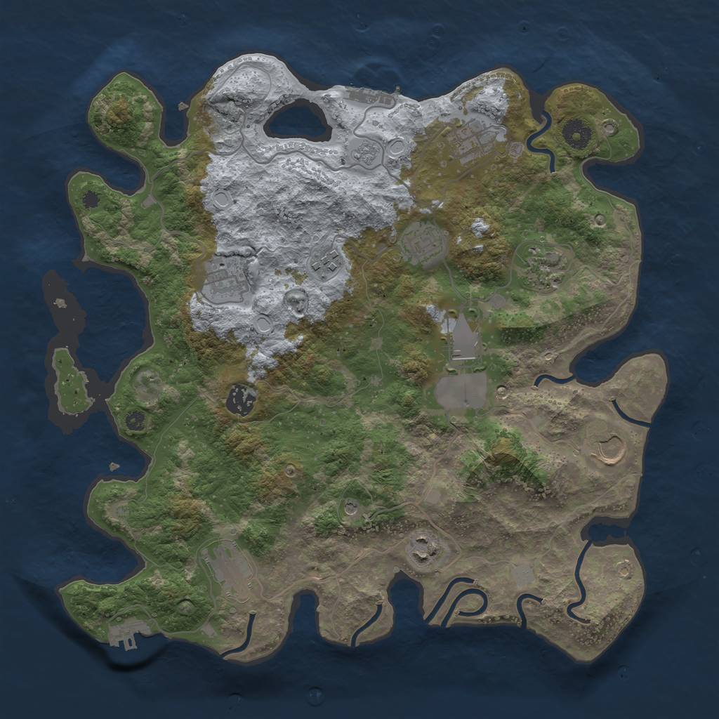 Rust Map: Procedural Map, Size: 3700, Seed: 103180597, 19 Monuments