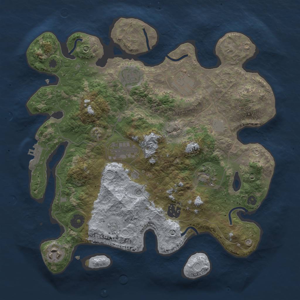 Rust Map: Procedural Map, Size: 3250, Seed: 1576566612, 14 Monuments