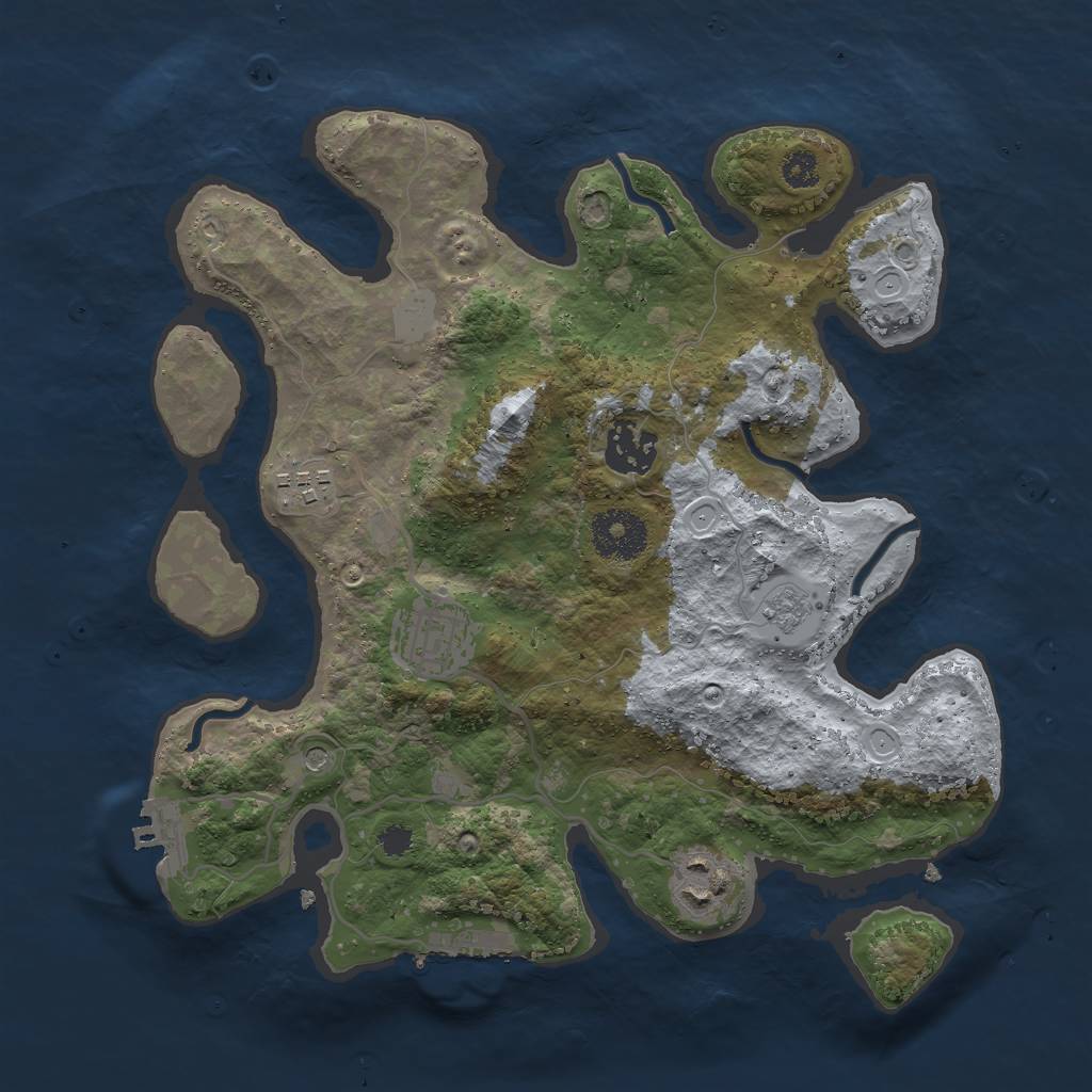 Rust Map: Procedural Map, Size: 3000, Seed: 131441444, 13 Monuments