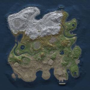 Thumbnail Rust Map: Procedural Map, Size: 3000, Seed: 11124, 11 Monuments