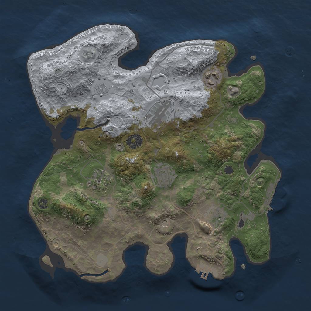 Rust Map: Procedural Map, Size: 3000, Seed: 11124, 14 Monuments