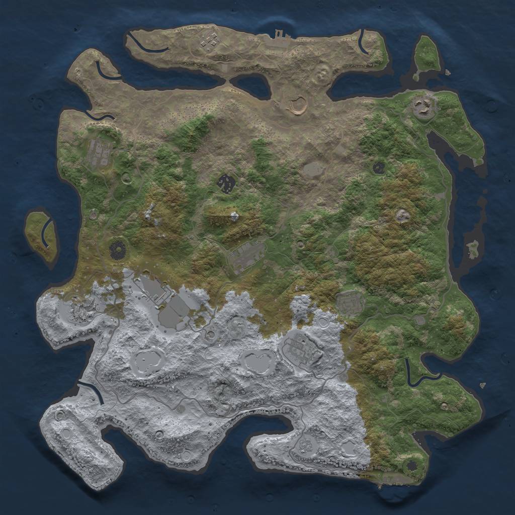 Rust Map: Procedural Map, Size: 4245, Seed: 2147483647, 19 Monuments