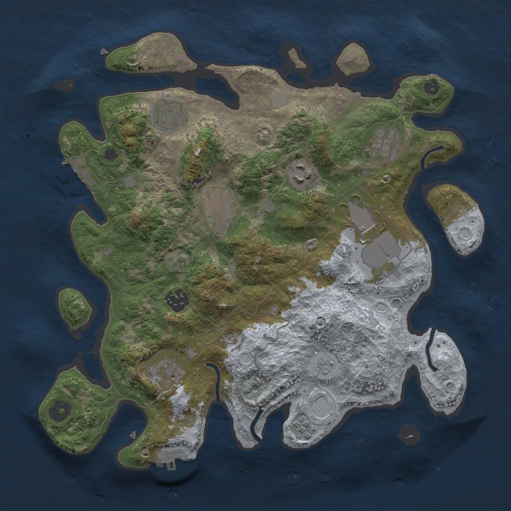Rust Map: Procedural Map, Size: 3504, Seed: 175, 17 Monuments