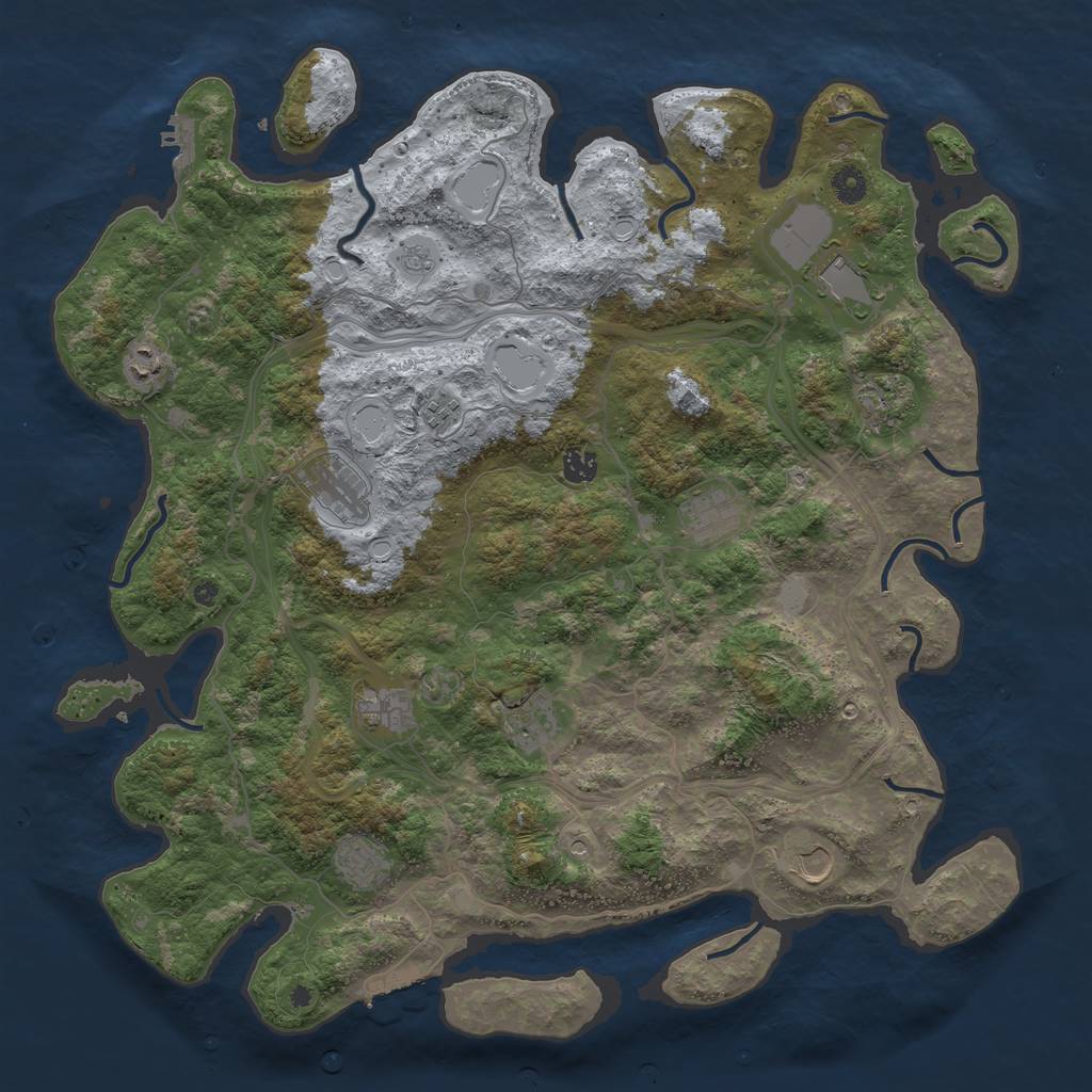 Rust Map: Procedural Map, Size: 4500, Seed: 85807732, 20 Monuments