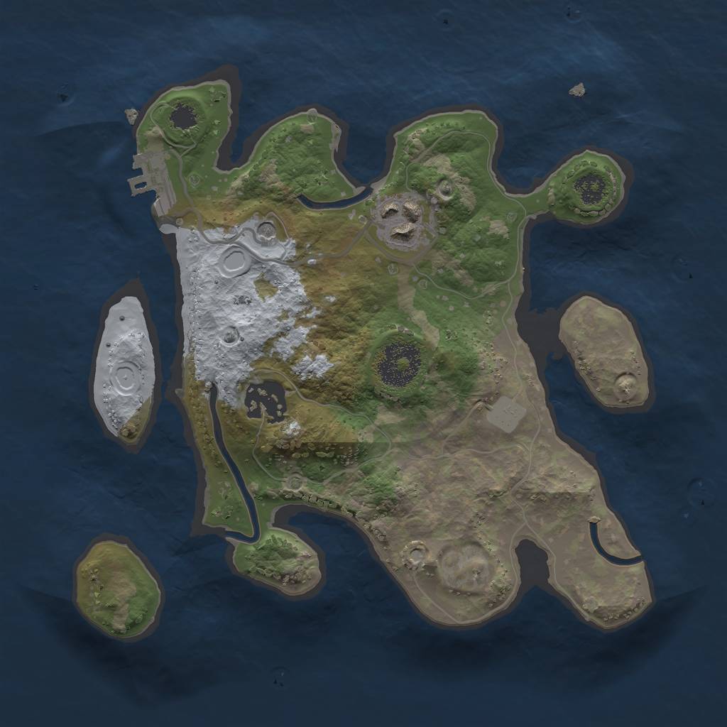 Rust Map: Procedural Map, Size: 2450, Seed: 2, 9 Monuments