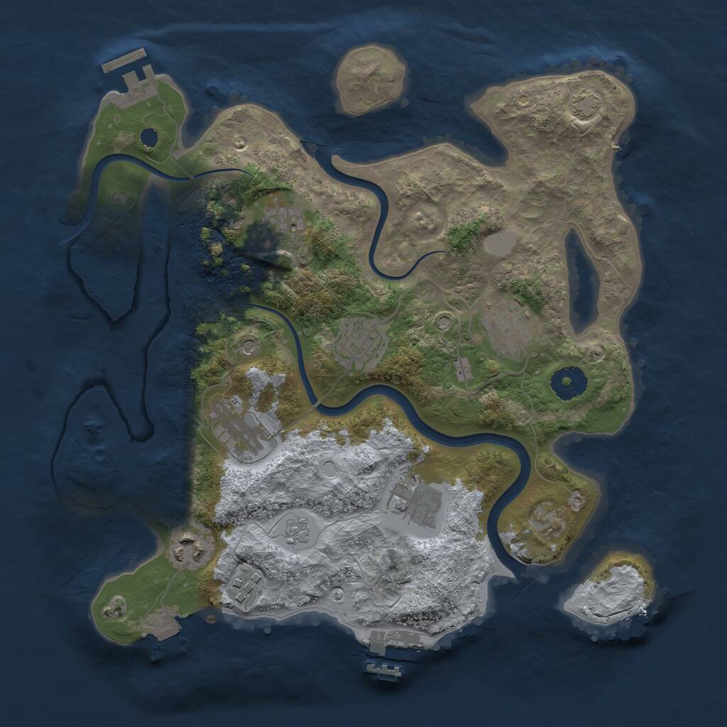 Rust Map: Procedural Map, Size: 3200, Seed: 2810, 13 Monuments