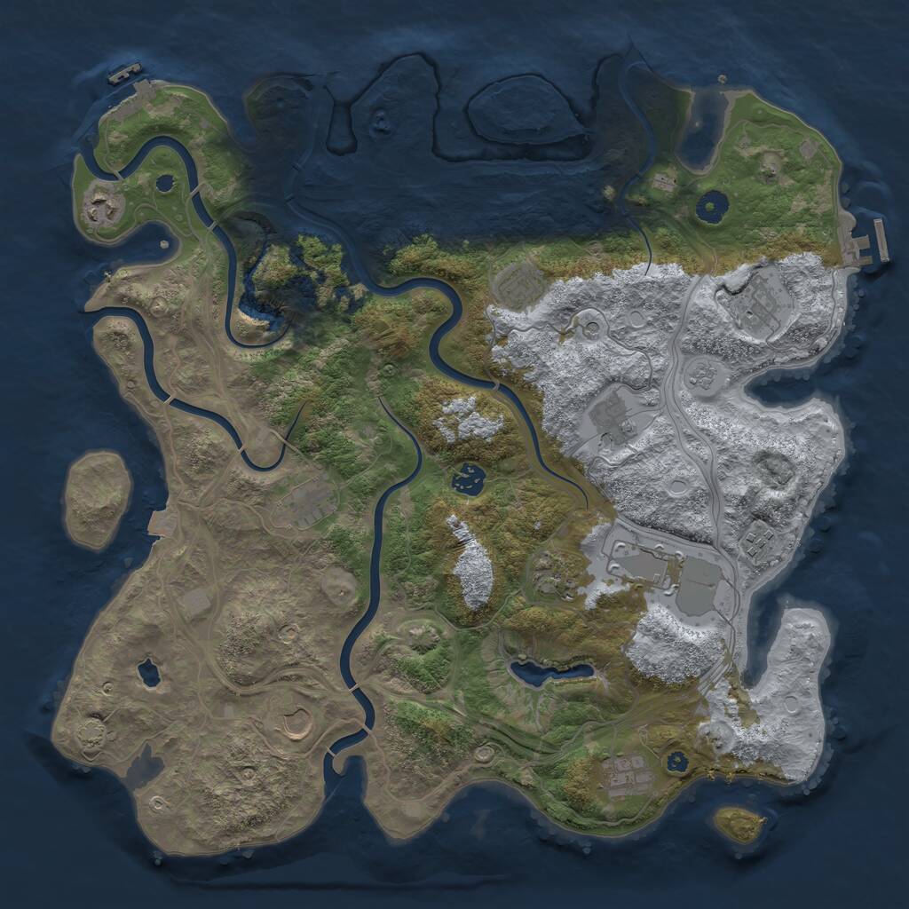 Rust Map: Procedural Map, Size: 4250, Seed: 45654564, 17 Monuments