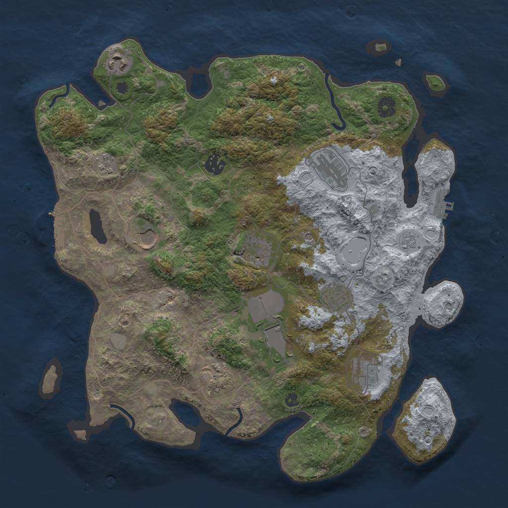Rust Map: Procedural Map, Size: 3750, Seed: 5408696, 19 Monuments