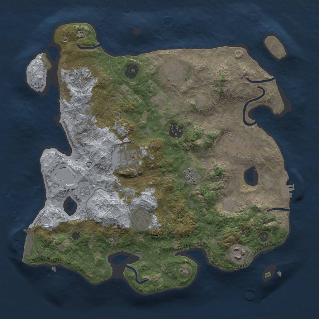 Rust Map: Procedural Map, Size: 3300, Seed: 1774452278, 16 Monuments