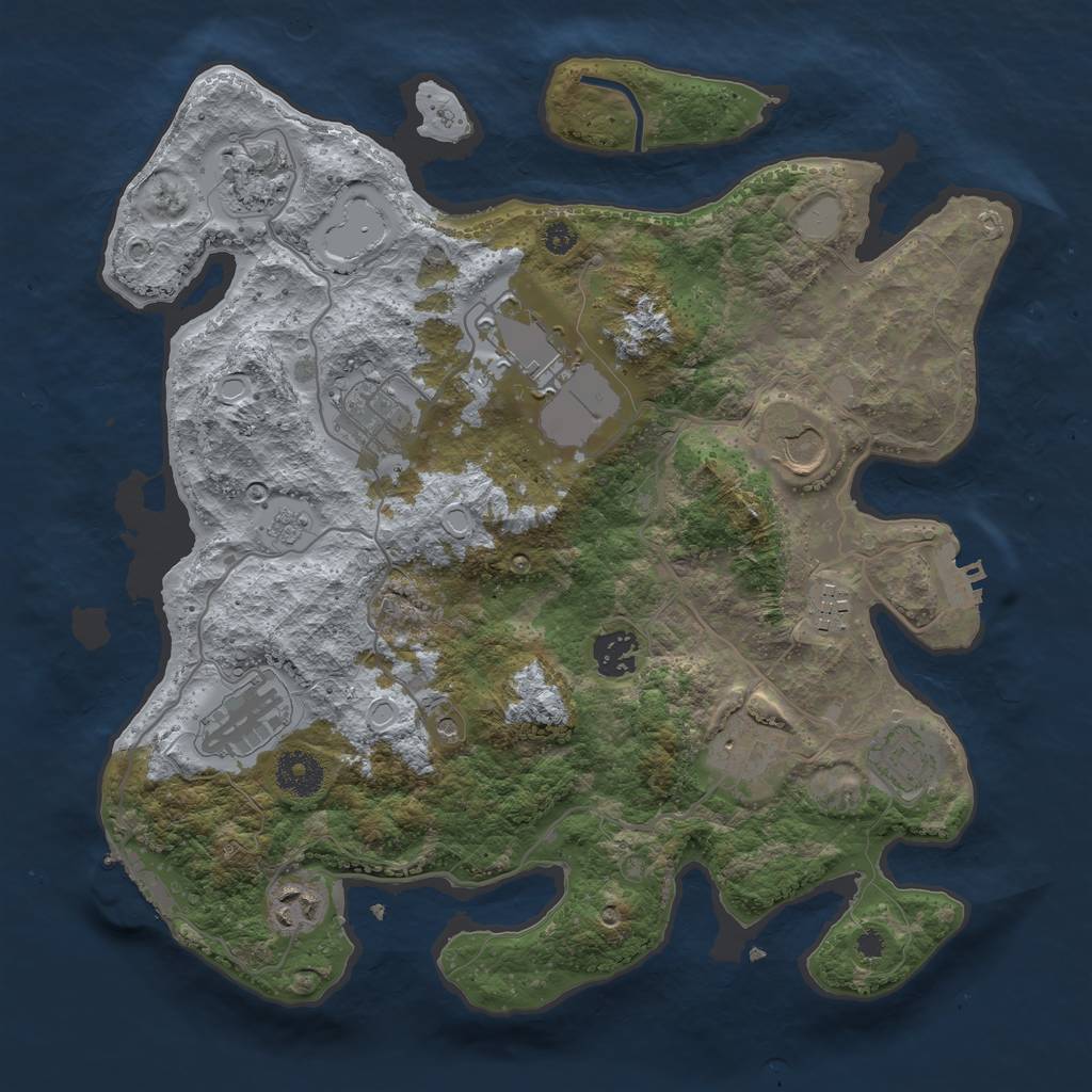 Rust Map: Procedural Map, Size: 3500, Seed: 271093, 19 Monuments