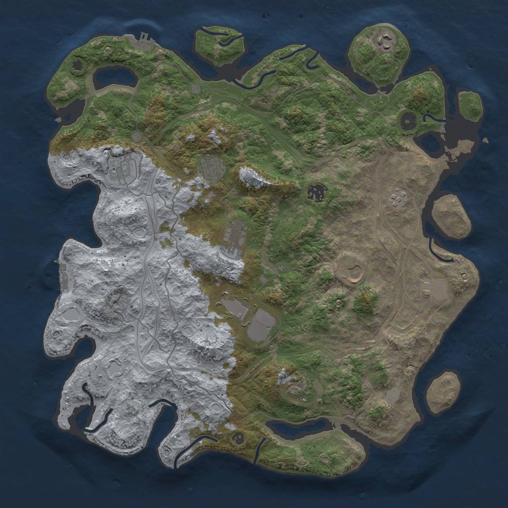 Rust Map: Procedural Map, Size: 4300, Seed: 1872513612, 19 Monuments