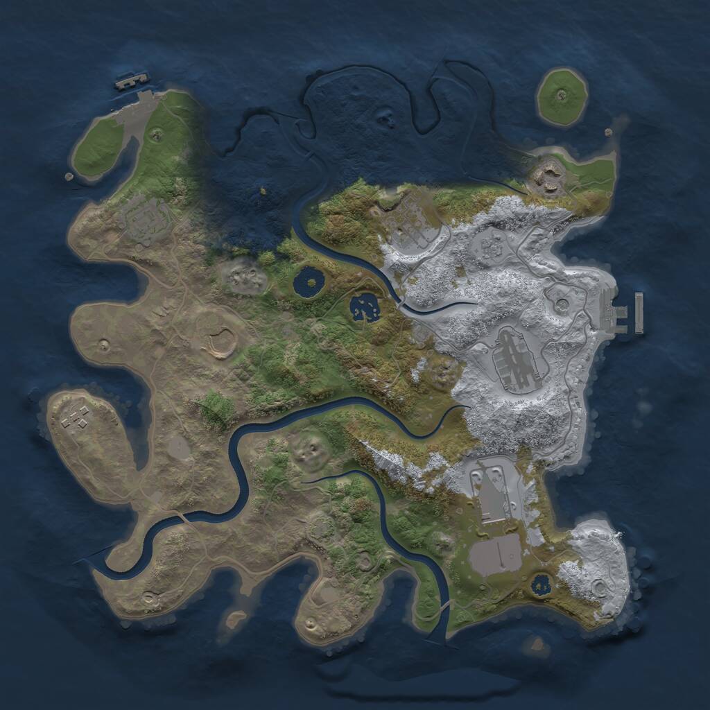 Rust Map: Procedural Map, Size: 3500, Seed: 4568520, 14 Monuments