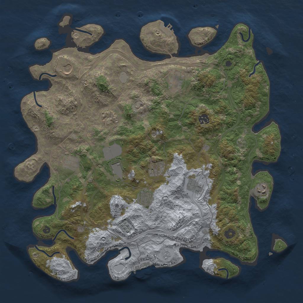 Rust Map: Procedural Map, Size: 4250, Seed: 71384267, 20 Monuments