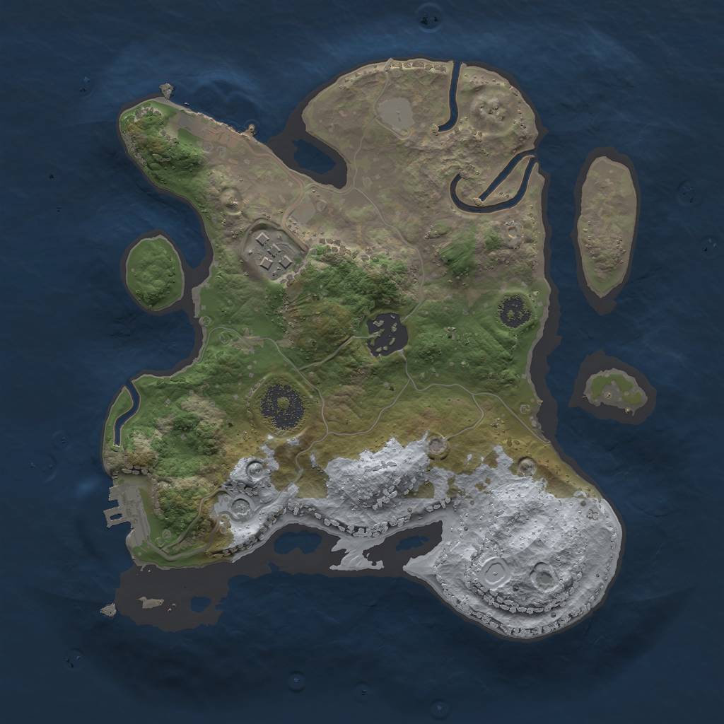 Rust Map: Procedural Map, Size: 2500, Seed: 194881520, 10 Monuments